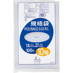 ポリバック規格袋　１０号０．０３ｍｍ１００枚入×５