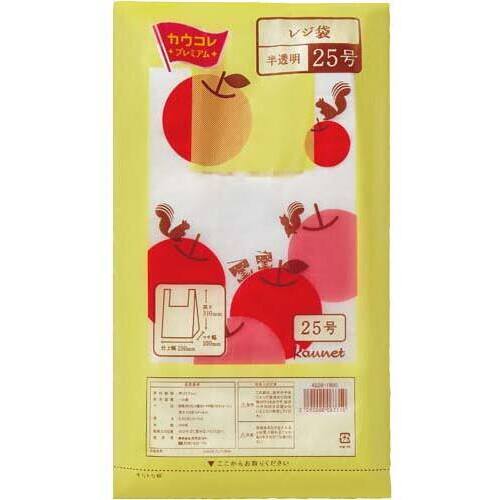 レジ袋半透明２５号　厚み０．０１２　３００枚&times;２０