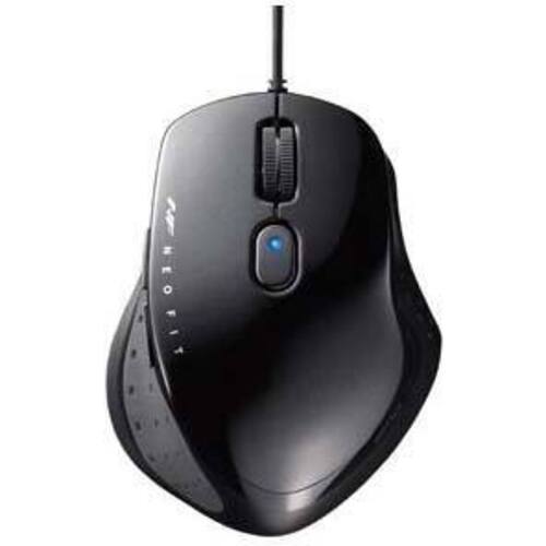 有線５ボタン　ネオフィットマウス　ブラック　Ｍ