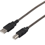ＵＳＢ２．０ケーブル（Ａ　ｔｏ　Ｂ）　３ｍ　ブラックスケルトン　ＢＳＵＡＢ２３０ＢＳ　■２営業日内届