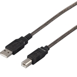 ＵＳＢ２．０ケーブル（Ａ　ｔｏ　Ｂ）　３ｍ　ブラックスケルトン　ＢＳＵＡＢ２３０ＢＳ　■お取り寄せ品