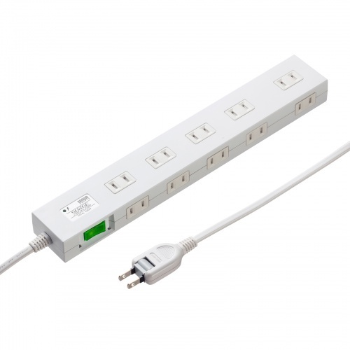 雷ガードタップ（１０個口・５ｍ・ホワイト）　ＴＡＰ－ＳＰ２１１０Ｎ－５Ｗ　■お取り寄せ品