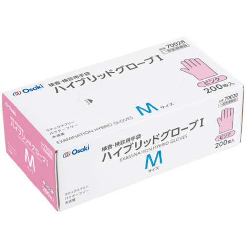ハイブリッドグローブ　Ｉ　ピンクＭ　２００枚入　【お取り寄せ品】８営業日以内届