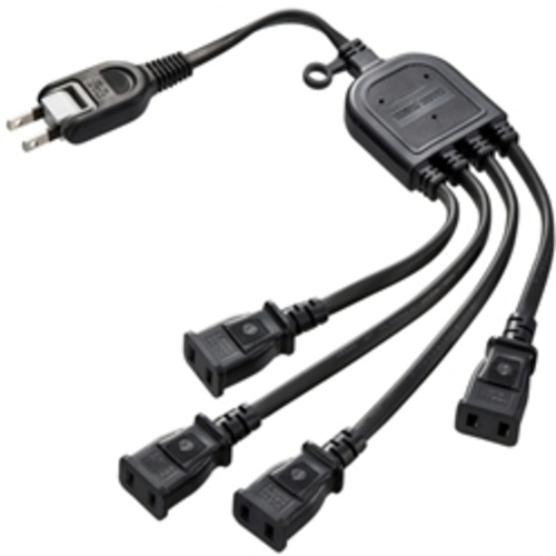 ＡＣアダプタ専用電源延長コード（４分岐・２Ｐ・４個口・ブラック）　ＴＡＰ－ＥＸ４ＢＫＮ　■お取り寄せ品