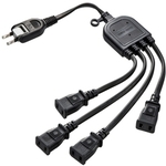 ＡＣアダプタ専用電源延長コード（４分岐・２Ｐ・４個口・ブラック）　ＴＡＰ－ＥＸ４ＢＫＮ　■お取り寄せ品
