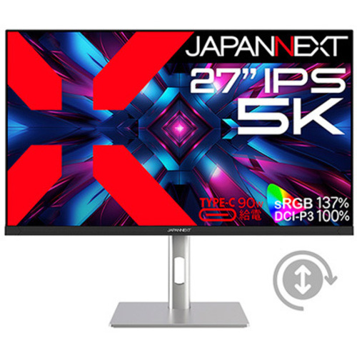 液晶ディスプレイ　２７型／５１２０×２８８０／ブラック　ＪＮ－ＩＰＳ２７５Ｋ－ＨＳＰＣ９　■２営業日内届