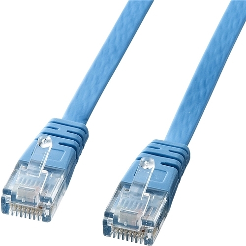 カテゴリ６フラットケーブル（１５ｍ・ライトブルー）　ＫＢ－ＦＬ６－１５ＬＢＮ　■お取り寄せ品
