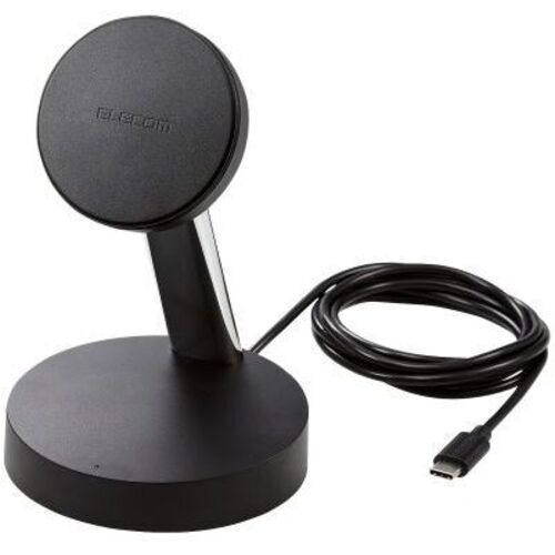ワイヤレス充電器／マグネット内蔵／７．５Ｗ／スタンドタイプ／１．５ｍ／ブラック　■お取り寄せ品