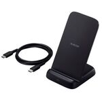 Ｑｉ規格対応ワイヤレス充電器／最大出力１２Ｗ／スタンドタイプ／ＥＰＰ規格対応／３枚コイル／ブラック　■お取り寄せ品