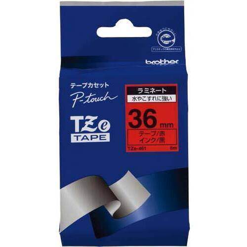 ピータッチ　ラミネート赤色テープ３６ｍｍ　黒文字