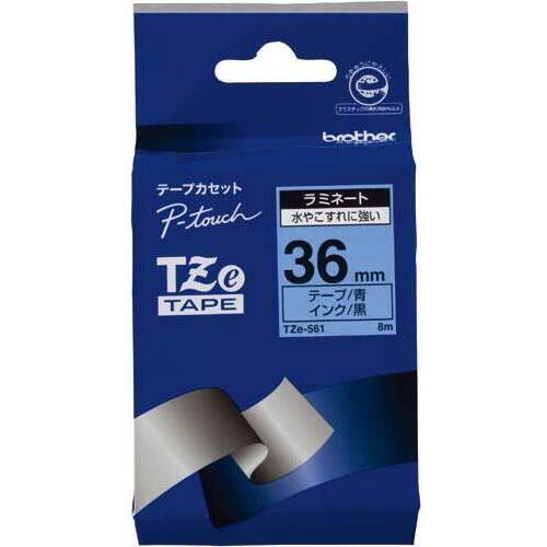 ピータッチ　ラミネート青色テープ３６ｍｍ　黒文字