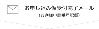 お申し込み受付完了メール（お客様申請番号記載）