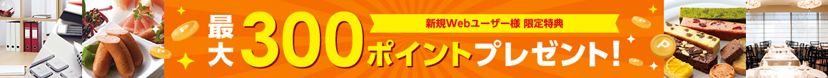 新規Webユーザー様限定特典 最大300ポイントプレゼント！