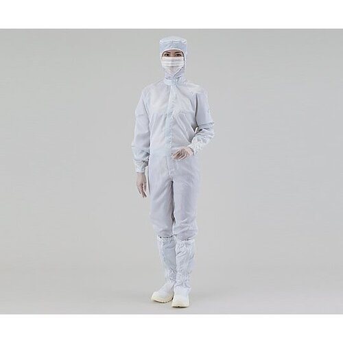 アズワン 4-401-11 スーツ 12110SW白 4L 27．0【1枚】 440111 アズワン アズピュアCRウェア（フード一体・センターファスナー型） 白