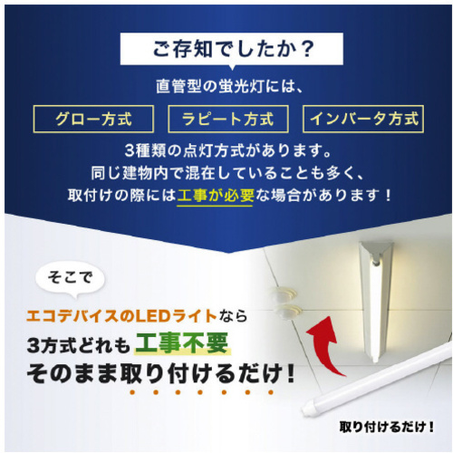 エコデバイス LED 直管 40形 昼光色 EDLTL40LED－28N